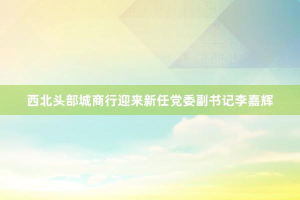 西北头部城商行迎来新任党委副书记李嘉辉