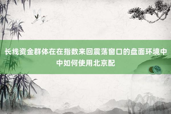 长线资金群体在在指数来回震荡窗口的盘面环境中中如何使用北京配