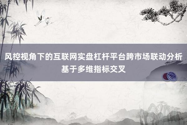 风控视角下的互联网实盘杠杆平台跨市场联动分析基于多维指标交叉