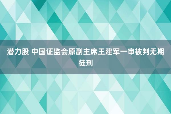潜力股 中国证监会原副主席王建军一审被判无期徒刑