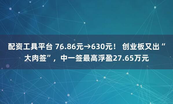 配资工具平台 76.86元→630元！ 创业板又出“大肉签”，中一签最高浮盈27.65万元