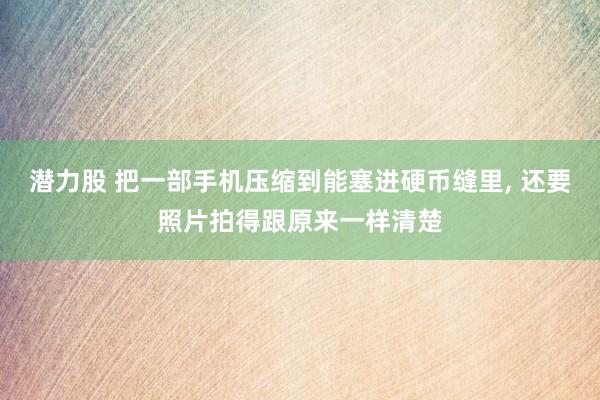 潜力股 把一部手机压缩到能塞进硬币缝里, 还要照片拍得跟原来一样清楚