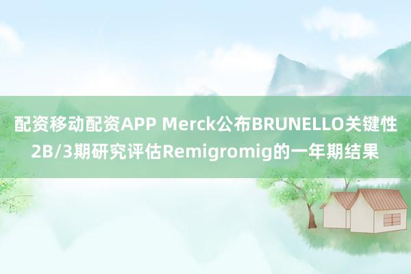 配资移动配资APP Merck公布BRUNELLO关键性2B/3期研究评估Remigromig的一年期结果