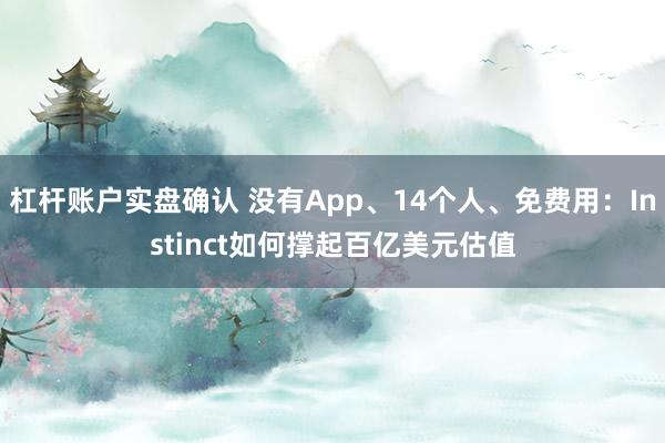 杠杆账户实盘确认 没有App、14个人、免费用：Instinct如何撑起百亿美元估值